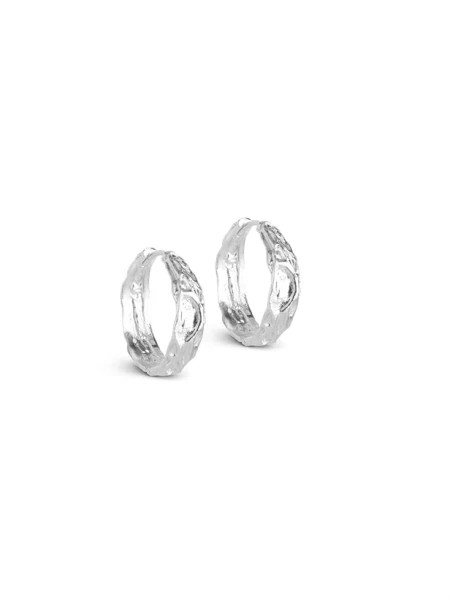 Enamel Copenhagen Nela 20 mm Hoops Silver